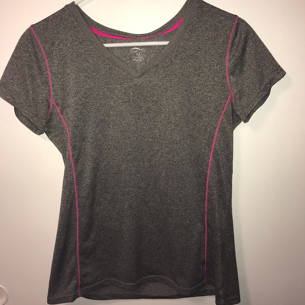 Dark gray dry fit v-neck shirt!